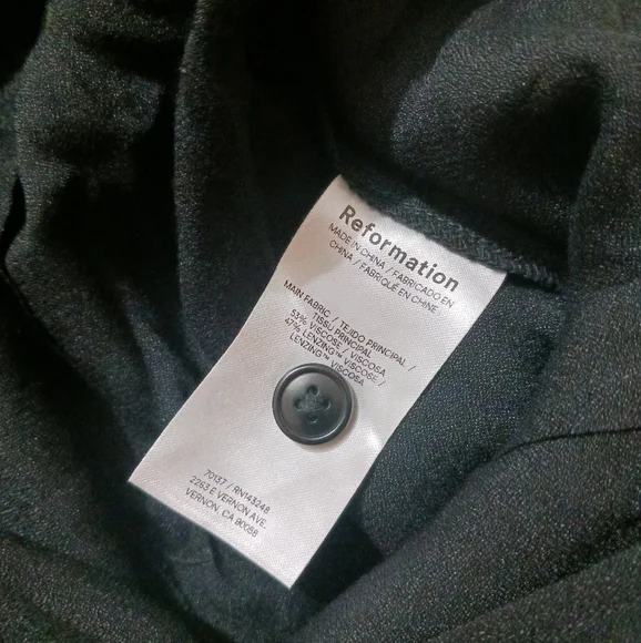 NWT Reformation France Black Jumpsuit Size 10 - Picture 10 of 10